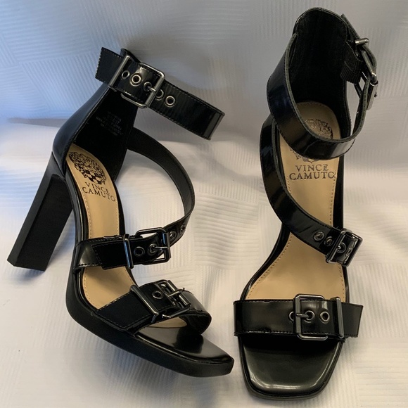 Vince Camuto Shoes - NEW Vince Camuto Leather Robyna Ankle Buckle Strap 4" Heels Sandals